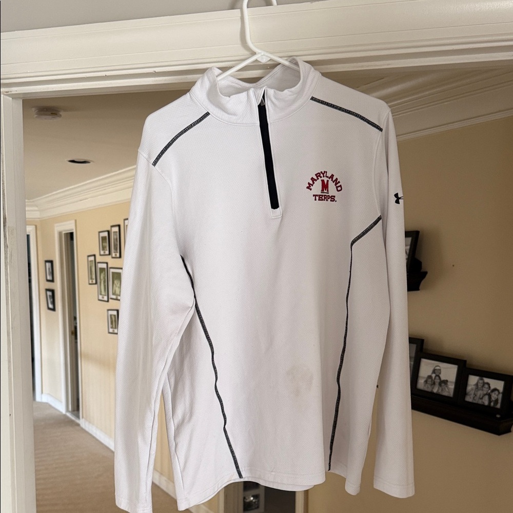 Under Armour White and Black Maryland Terps Quarter Zip